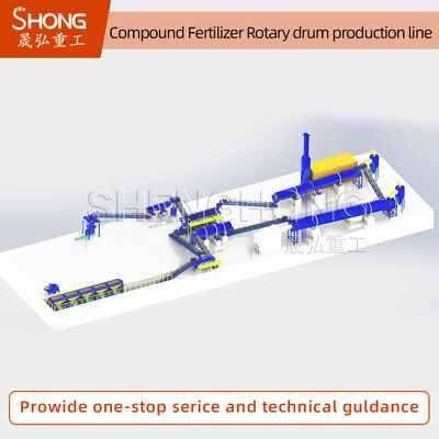 Линия производства NPK роторным барабанным гранулятором производительностью 100 000 тонн в год с содержанием питательных веществ 20-48% и настраиваемой мощностью